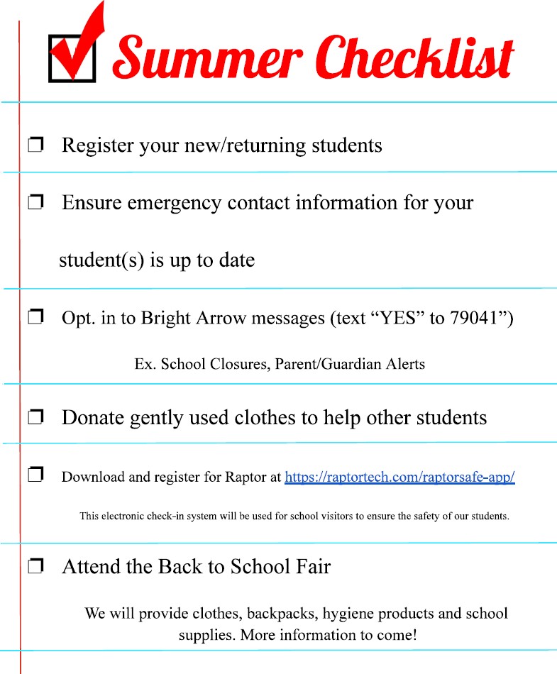 See our Summer Checklist